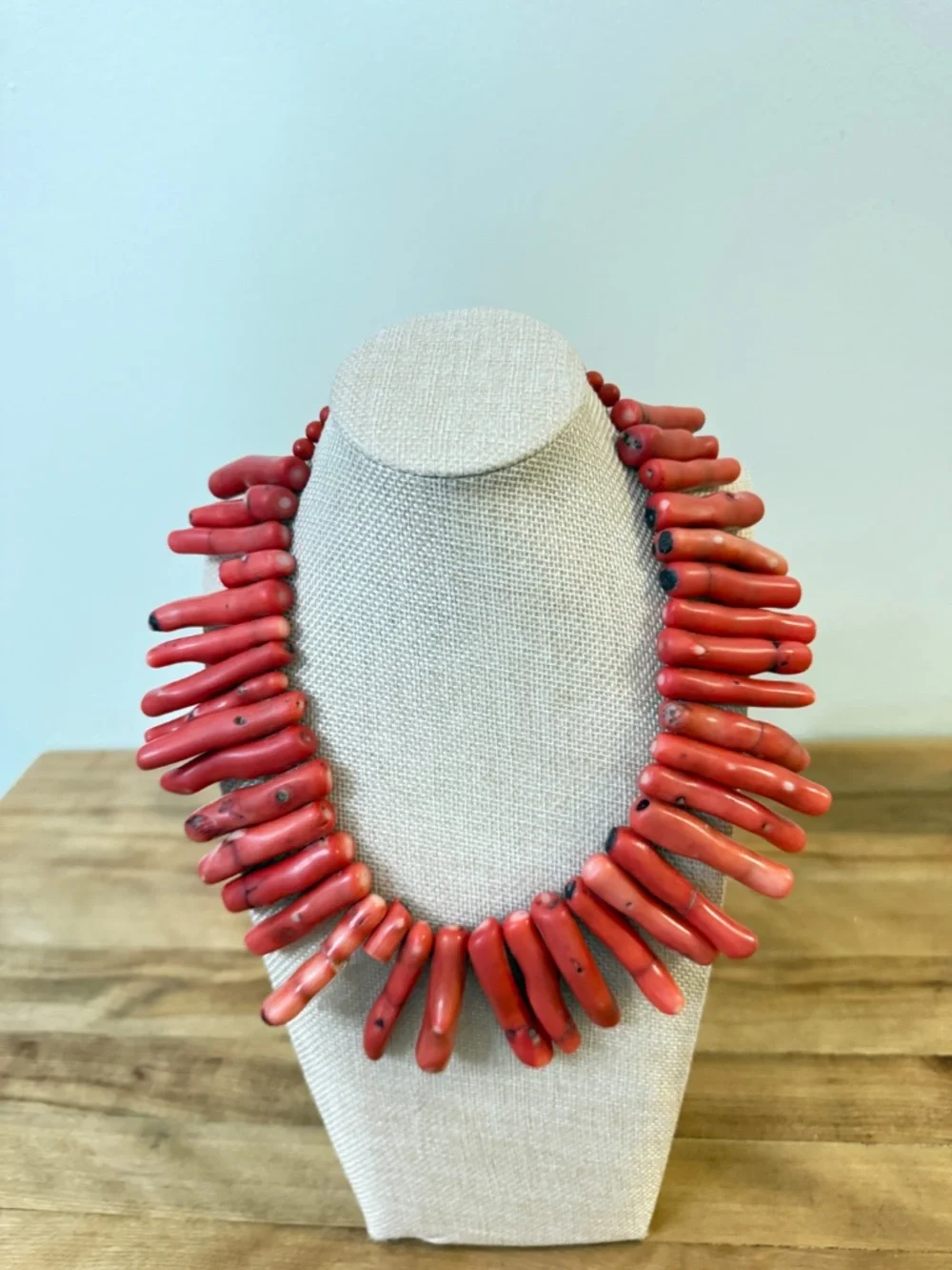Chunky Vibrant Red Statement Branch Coral Collar Necklace - Picture 9 of 9